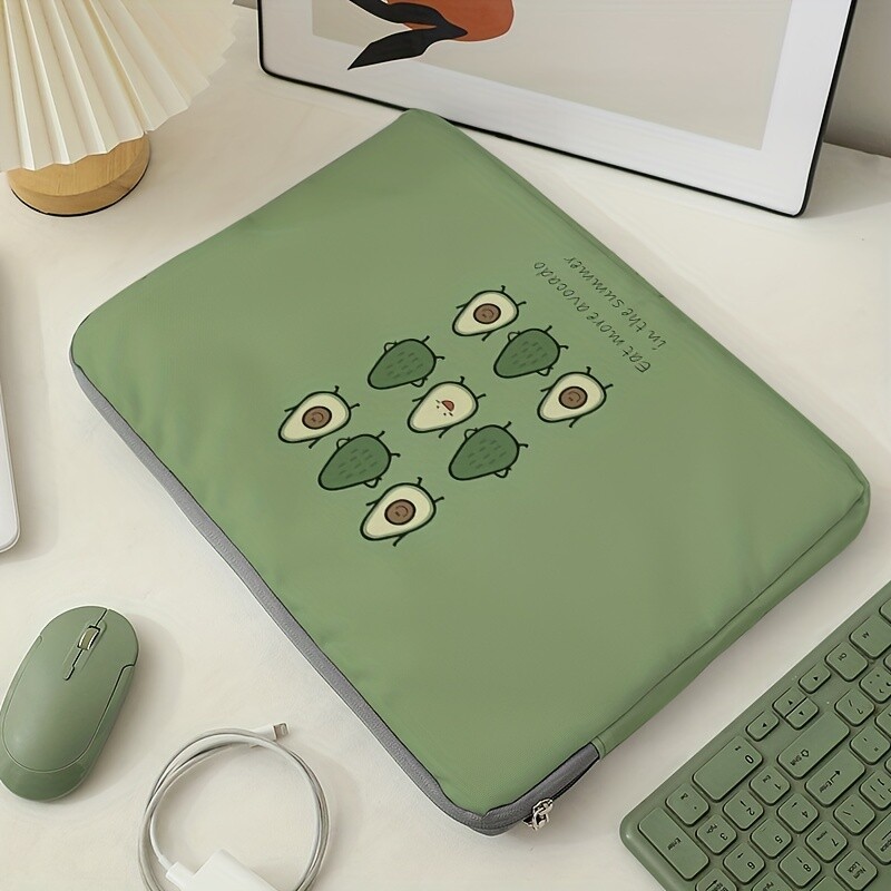 1 torba za prijenosno računalo s crtanim uzorkom avokada, aktovka, prikladna za prijenosna računala od 14 do 15 inča, fiksna torba za prijenosno računalo (bez ručnog uređaja)