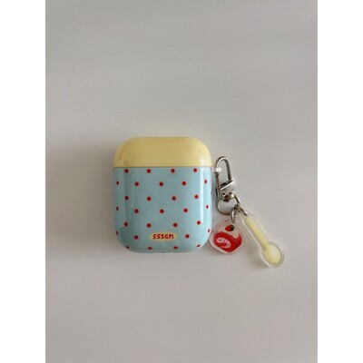 Cijeli zaslon Crvena točka vala Plavo Žuto Spajanje Privjesak Zaštitna maska otporna na udarce Za AirPods 1 ili 2 3 AirPods Pro Pro 2