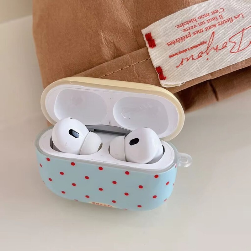 Cijeli zaslon Crvena točka vala Plavo Žuto Spajanje Privjesak Zaštitna maska otporna na udarce Za AirPods 1 ili 2 3 AirPods Pro Pro 2