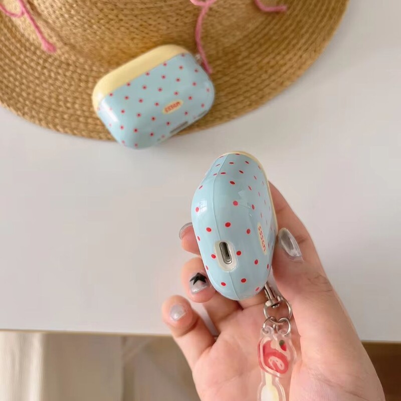 Cijeli zaslon Crvena točka vala Plavo Žuto Spajanje Privjesak Zaštitna maska otporna na udarce Za AirPods 1 ili 2 3 AirPods Pro Pro 2