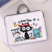 Jednodijelni set, dva stila, torba za prijenosno računalo s uzorkom crne mačke i aktovka, pogodna za prijenosna računala od 14 inča