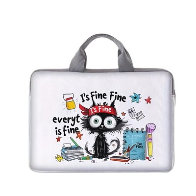 Jednodijelni set, dva stila, torba za prijenosno računalo s uzorkom crne mačke i aktovka, pogodna za prijenosna računala od 14 inča