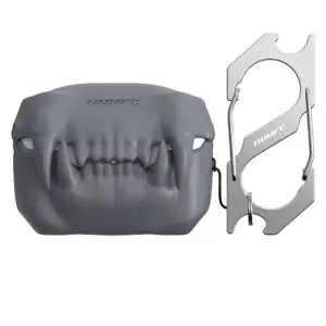 Silikoninis „Tiger Tooth“ belaidis ausinių dangtelis, apsauginės ausinės, skirtos „AirPods Pro Halloween“ dėklui su raktų pakabuku