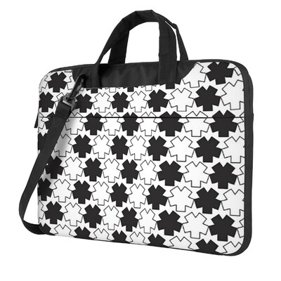 Fekete-fehér négyzet alakú Stars laptoptáska védőtok Számítógépes táska 13 14 15,6 hüvelykes Crossbody laptoptáska Macbook Pro Airhez