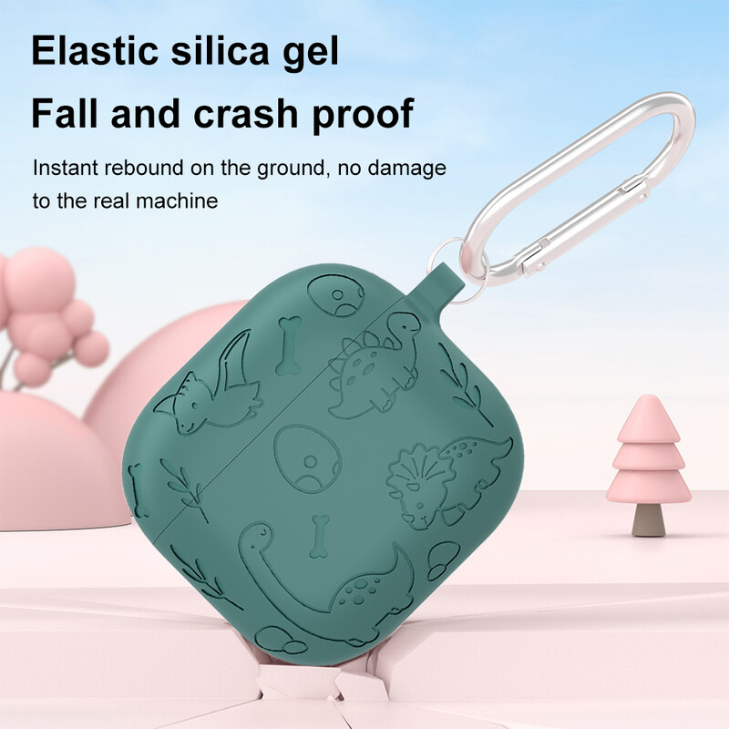 Za Apple AirPods 4 slušalice Silikonska meka potpuna zaštitna torbica s karabinerom Zaštitna školjka otporna na prašinu Meka preslatka kožna navlaka