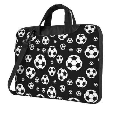 Чанта за през рамо за лаптоп с принт на футболна топка, съвместима с 13/14/15,6 инча персонализиран калъф за носене Компютърна торбичка за капак