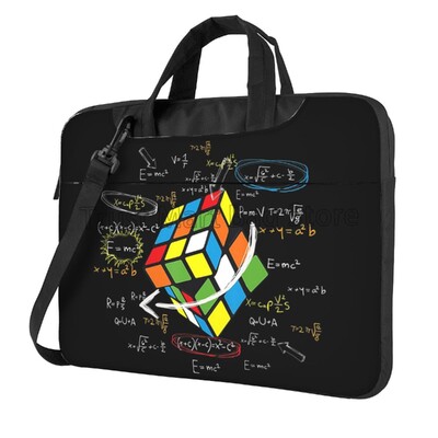 Math Rubiks Rubix Cube Caps Laptop tok Táska Hordtáska Notebook Számítógép PC-takaró tok fogantyúval 13/14/15,6 hüvelykes