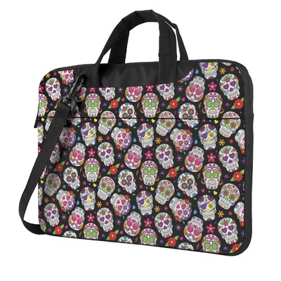 Mexican Sugar Skull laptoptáska Színes koponyák virágos nyomtatás Macbook Air Pro Xiaomi Lenovo Asus aranyos ütésálló tok