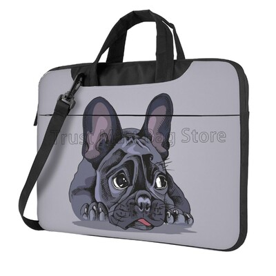 Чанта за лаптоп със сладък френски булдог с арт принт Водоустойчива голяма кутия за лаптоп Компютърна PC Калъф с дръжка 13/14/15,6 инча