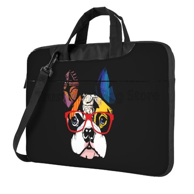Чанта за лаптоп със сладък френски булдог с арт принт Водоустойчива голяма кутия за лаптоп Компютърна PC Калъф с дръжка 13/14/15,6 инча