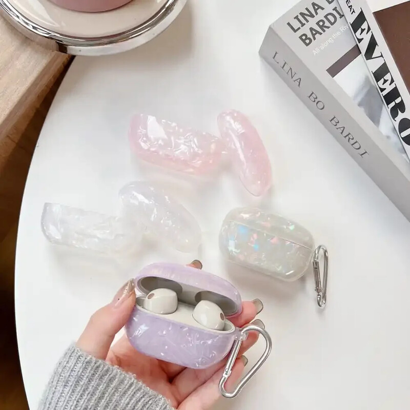 Ins modna zaštitna torbica za slušalice s uzorkom školjke za Sony WF-1000XM5 mekana TPU kutija za punjenje slušalica protiv pada Zaštitni poklopac