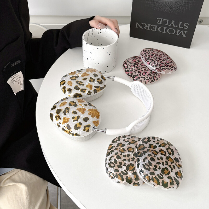 Zaštitna maska s uzorkom leoparda za Airpods Max Mekana silikonska torbica za slušalice Prozirna za Apple Airpods Max slušalice