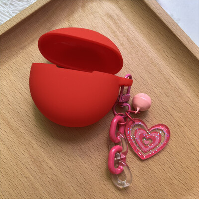 Slatka silikonska torbica za slušalice s privjeskom za ključeve za OPPO Enco Air 2i/BUDS 2 Zaštitna maska za bežične Bluetooth slušalice