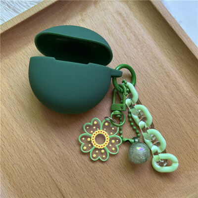 Slatka silikonska torbica za slušalice s privjeskom za ključeve za OPPO Enco Air 2i/BUDS 2 Zaštitna maska za bežične Bluetooth slušalice