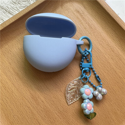 Slatka silikonska torbica za slušalice s privjeskom za ključeve za OPPO Enco Air 2i/BUDS 2 Zaštitna maska za bežične Bluetooth slušalice