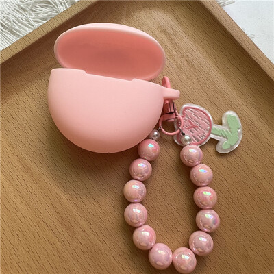 Slatka silikonska torbica za slušalice s privjeskom za ključeve za OPPO Enco Air 2i/BUDS 2 Zaštitna maska za bežične Bluetooth slušalice