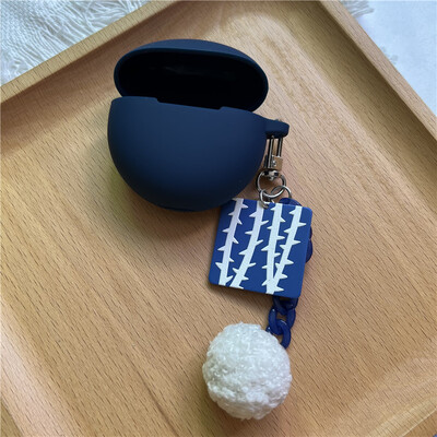 Slatka silikonska torbica za slušalice s privjeskom za ključeve za OPPO Enco Air 2i/BUDS 2 Zaštitna maska za bežične Bluetooth slušalice