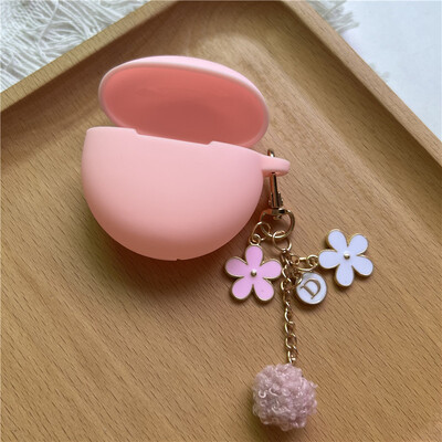 Slatka silikonska torbica za slušalice s privjeskom za ključeve za OPPO Enco Air 2i/BUDS 2 Zaštitna maska za bežične Bluetooth slušalice