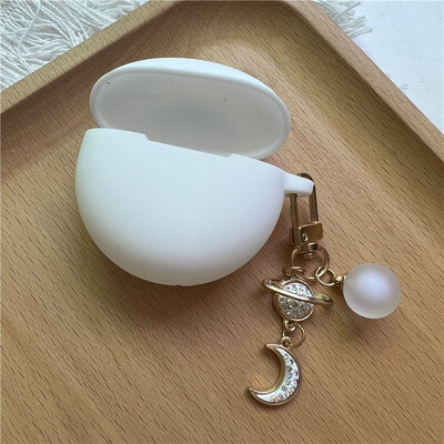 Slatka silikonska torbica za slušalice s privjeskom za ključeve za OPPO Enco Air 2i/BUDS 2 Zaštitna maska za bežične Bluetooth slušalice