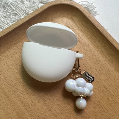 Slatka silikonska torbica za slušalice s privjeskom za ključeve za OPPO Enco Air 2i/BUDS 2 Zaštitna maska za bežične Bluetooth slušalice