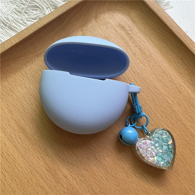 Slatka silikonska torbica za slušalice s privjeskom za ključeve za OPPO Enco Air 2i/BUDS 2 Zaštitna maska za bežične Bluetooth slušalice