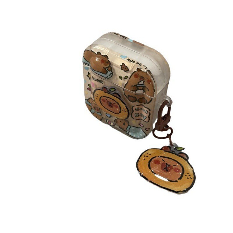 Cartoon Capybara torbica za slušalice za Apple Airpods Pro 2. meke torbice za slušalice za Air Pods 1 2 3 Fundas navlaka s privjeskom za ključeve