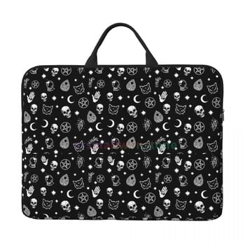 Τσάντα Laptop Goth Gothic Black Skull Αδιάβροχη Μεγάλη θήκη για φορητό υπολογιστή Τσάντα γραφείου επαγγελματικό ταξίδι 14 ιντσών