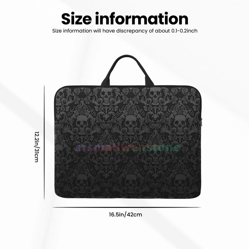 Gothic Black Skull Torba za prijenosno računalo Vodootporna velika torbica za prijenosno računalo Torba za računalo Uredska poslovna putovanja 14 inča