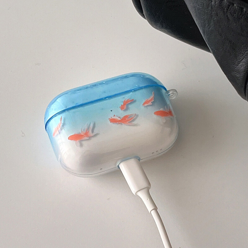 Сладък и декоративен калъф за слушалки koi с градиент за airpods 2 3 4 TPU меко защитно покритие за airpods pro 2 2nd charge box case