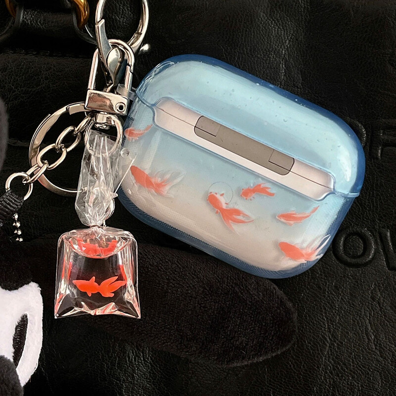 Сладък и декоративен калъф за слушалки koi с градиент за airpods 2 3 4 TPU меко защитно покритие за airpods pro 2 2nd charge box case