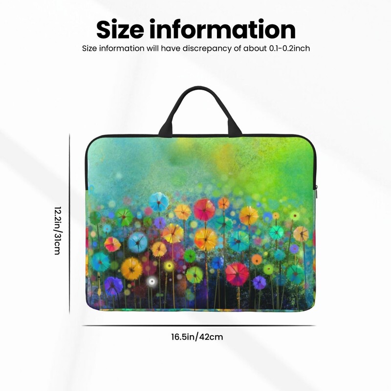 Torba za prijenosno računalo sa šarenim cvijetom Vodootporna velika torbica za prijenosno računalo Torba za računalo Uredska poslovna putovanja 14 inča