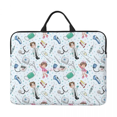 Карикатура Дамска чанта за лаптоп Доктор Чанта за компютър Офис Бизнес пътуване 14-инчов водоустойчив голям калъф за лаптоп