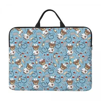 Карикатура Дамска чанта за лаптоп Доктор Чанта за компютър Офис Бизнес пътуване 14-инчов водоустойчив голям калъф за лаптоп