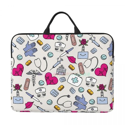 Карикатура Дамска чанта за лаптоп Доктор Чанта за компютър Офис Бизнес пътуване 14-инчов водоустойчив голям калъф за лаптоп