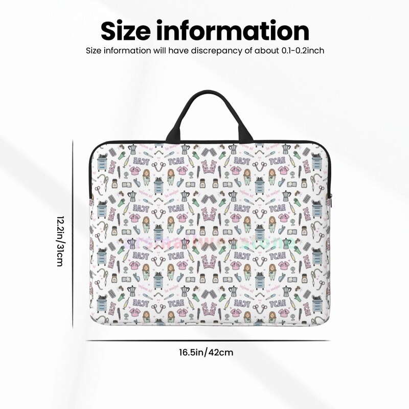 Карикатура Дамска чанта за лаптоп Доктор Чанта за компютър Офис Бизнес пътуване 14-инчов водоустойчив голям калъф за лаптоп