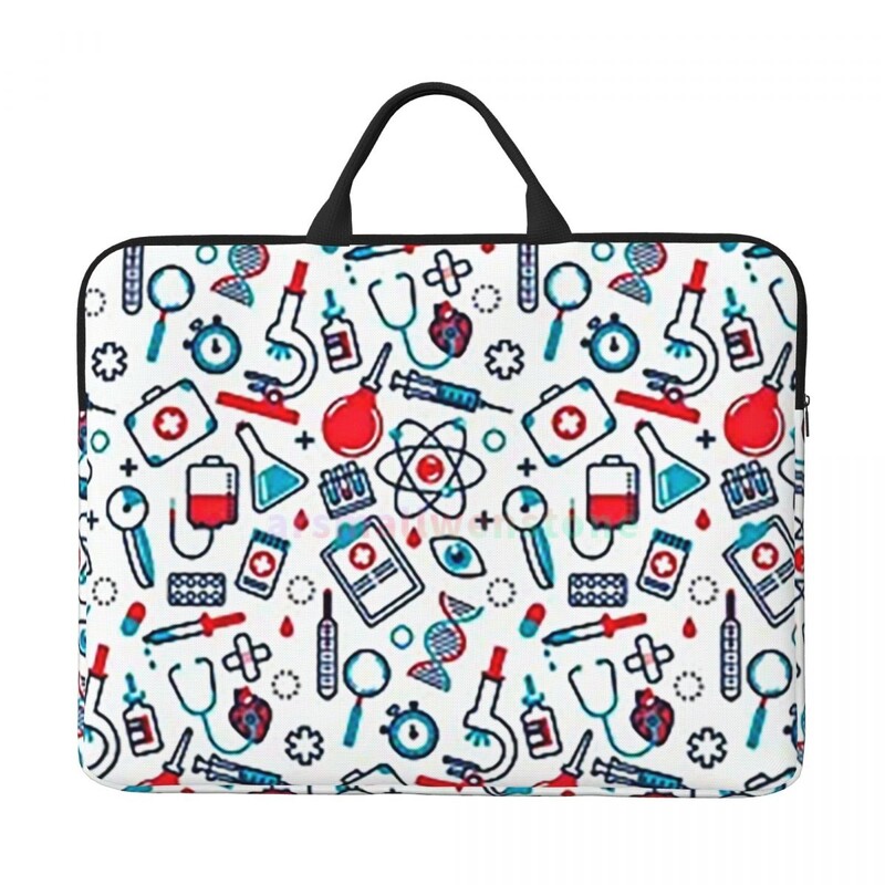 Карикатура Дамска чанта за лаптоп Доктор Чанта за компютър Офис Бизнес пътуване 14-инчов водоустойчив голям калъф за лаптоп