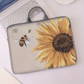 Jednodijelni set, dva stila, torba i aktovka s uzorkom suncokreta i pčele, pogodna za prijenosna računala od 14 inča