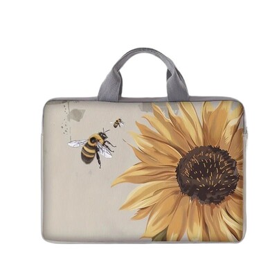 Jednodijelni set, dva stila, torba i aktovka s uzorkom suncokreta i pčele, pogodna za prijenosna računala od 14 inča