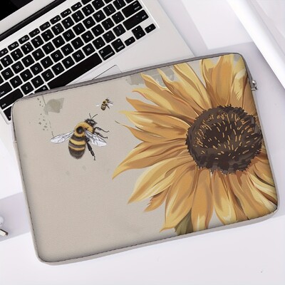 Jednodijelni set, dva stila, torba i aktovka s uzorkom suncokreta i pčele, pogodna za prijenosna računala od 14 inča