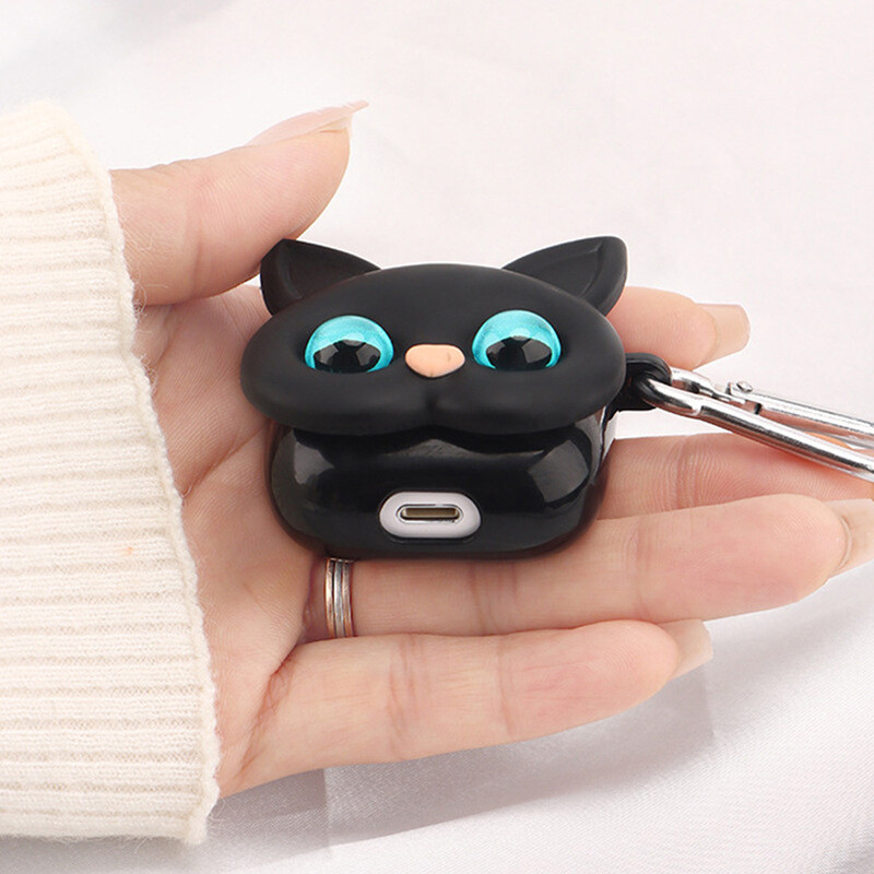 Crno bijela slatka mekana futrola za punjenje slušalica za Airpods 3 Ins Line Cat Bluetooth mekana silikonska maska za Airpods 1 2 Pro torbe