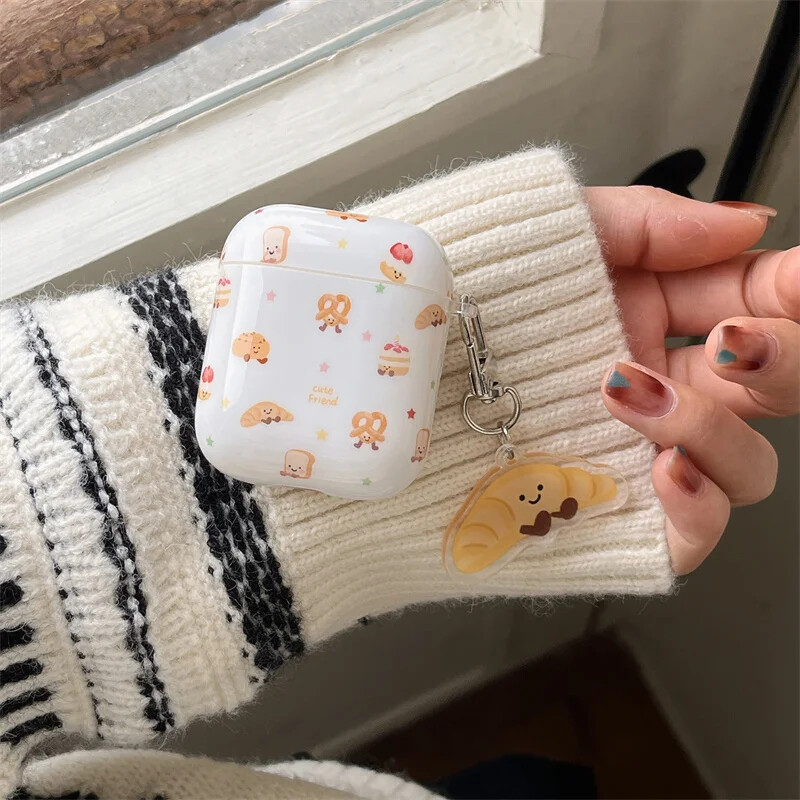 Cartoon Croissants torbica za slušalice za Apple Airpods Pro 2 3 4 Poklopac Silikonske futrole za punjenje slušalica za Apple Airpod Capa soft