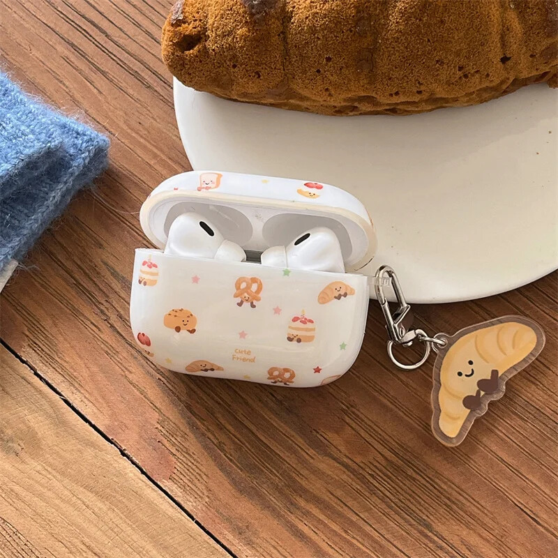Cartoon Croissants torbica za slušalice za Apple Airpods Pro 2 3 4 Poklopac Silikonske futrole za punjenje slušalica za Apple Airpod Capa soft