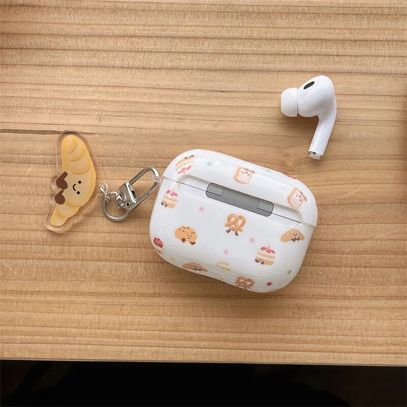 Cartoon Croissants torbica za slušalice za Apple Airpods Pro 2 3 4 Poklopac Silikonske futrole za punjenje slušalica za Apple Airpod Capa soft