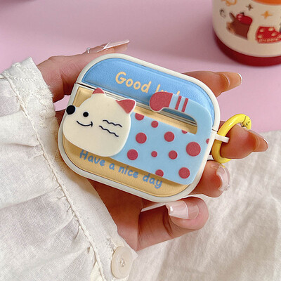 Cartoon Cat Dog Χαριτωμένη έγχρωμη θήκη ακουστικών Bluetooth για AirPods 1 2 3 Pro 2 4 ANC Pro2 Προστατευτικό κάλυμμα με μπρελόκ