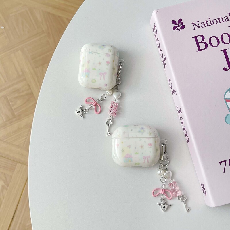 Карикатурни звезди с лък графити ins сладък готин калъф за слушалки imd кутия за безжично зареждане с bluetooth за apple airpods 1 2nd 2 pro 3 4