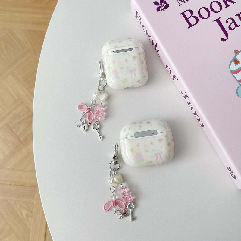 Карикатурни звезди с лък графити ins сладък готин калъф за слушалки imd кутия за безжично зареждане с bluetooth за apple airpods 1 2nd 2 pro 3 4