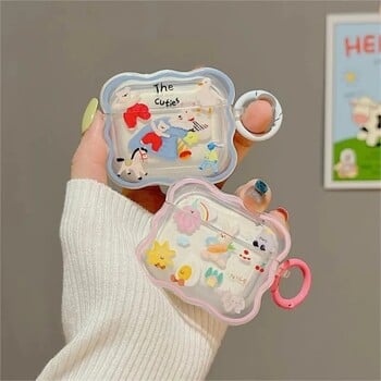 Funny Cartoon Cat Case For Airpods 4 4th 2024 Case For AirPods Pro 2 2nd 3 2 1 Cover Transparent Cute TPU Coque with Hook