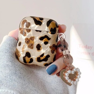 Pearl fülhallgató tokok Airpods 4 Leopard függő fejhallgató védőburkolat Apple Airpod 3 Pro 2 1 3. generációhoz