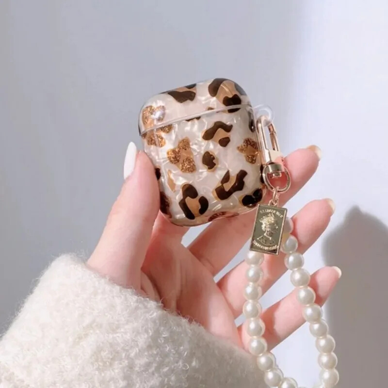 Pearl futrole za slušalice za Airpods 4 Leopard privjesak za slušalice Zaštitna maska za Apple za Airpod 3 Pro 2 1 3. generacija