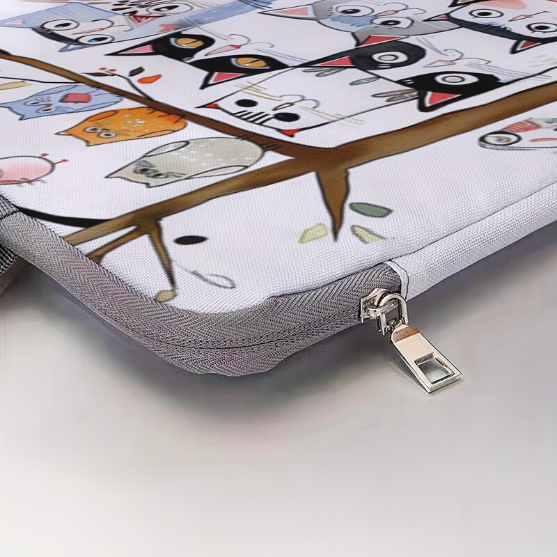 1-dijelni set, torba za prijenosno računalo s otisnutim uzorkom mačke, aktovka, pogodna za prijenosna računala od 14 inča, fiksna torba za prijenosno računalo